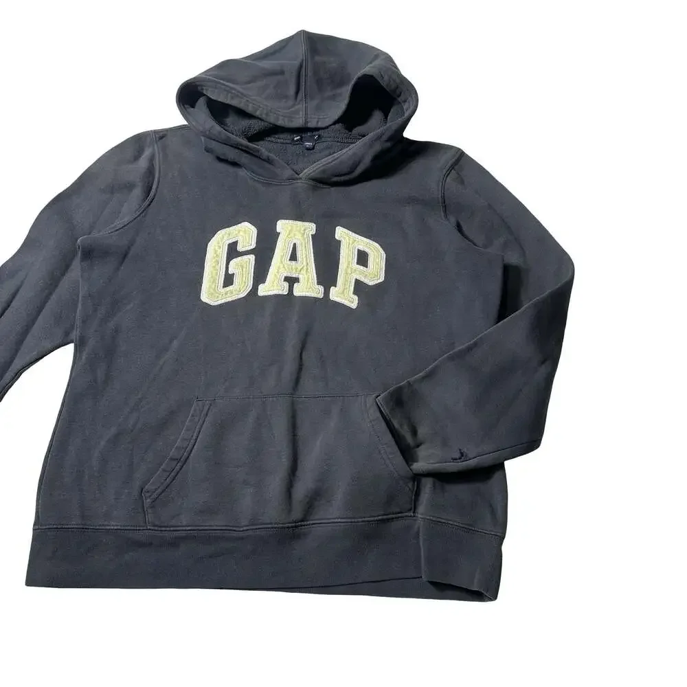 GAP Kids Classic Logo Pullover Hoodie Gray Sweatshirt Size M